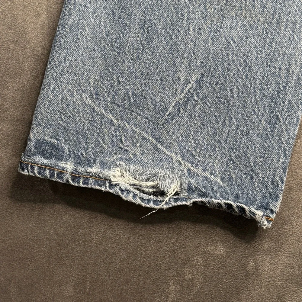 Abercrombie & Fitch Jeans Mens 31x30 Blue Light Wash Distressed Straight Leg Y2K